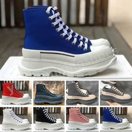 2023 Bottes Mode Casual Chaussures Tread Slick Toile Sneaker Arrivées Plateforme Chaussures Haute Triple Royal Pale Rose Rouge Femmes 35-45 Y66