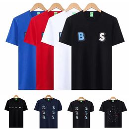 2023 Bosss Mens T-shirt Haute Qualité Loisirs Mode T-shirt Col Rond Respirant Top Business Summer Shirt Casual Tee Homme Tops Designer Hommes Taille M-XXXL