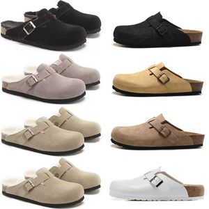 2024 Boston Klompen Heren Dames Klompen Sandalen Designer Slippers Slides Arizona Gizeh Zacht voetbed Suède Taupe Mokka Nertsen Tijm Heren Slide Sandaal Slijtage 35-45