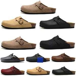 2023 Boston Clog Sandales Hommes Femmes Designer Pantoufles En Cuir Extérieur Woody Mocassins Pour Hommes Femmes Pantoufles Sandales Marron Noir Hiver Pantoufles Chaudes Diapositives taille35-46