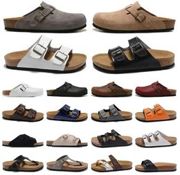 Designer Boston Summer Cork Flat Slippers Fashion Cuir Slide Sandales de plage préférées Sandales Casual Shoes Clogs For Women Men Arizona Mayari 34-46