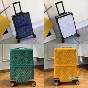 2023-BOURGET PM TROLLEY KAARSCHAP CANVAS LEDER 360 graden rotatieve wielen vrouwen mannen bagage reizen 20 inch universele wielpuiltassen