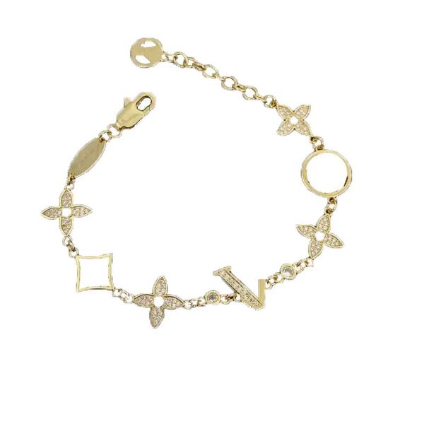 2023 Pulsera Pulsera de oro Gemelos para mujer Diseñador Carta Joyería Diamante 18K Chapado en oro Pulsera Amante Regalo Antialérgico y sin desvanecimiento1