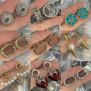2024 Brand Clover Earrings Classic Crystal Diamond Shell Agate Vintage Earrings 925 Silver Stainless Steel Design Women's Jewelry Earrings