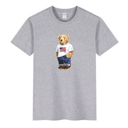 2023 Marque Bear Polos Hommes T-shirts Chemise de créateur Sports Summer Coton Mode Hommes Femmes Tees Noir Vêtements de luxe Vêtements dunks