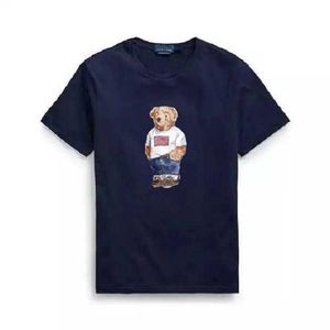 2023 Marque Bear Polos Chemises T-shirts pour hommes Chemise de créateur Sports Summer Coton Mode Hommes Femmes Tees Noir Vêtements de luxe Dunks Vêtements Bleu marine