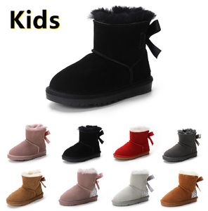 2023 Marque Enfants Bottes Enfants Garçons Filles Mini botte de neige Hiver Chaud Tout-petit Garçons Enfants Enfants Chaussures Chaudes En Peluche Taille EU22-35