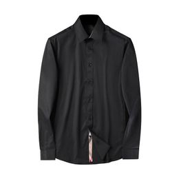 2023 Marque Hommes d'affaires Chemise décontractée hommes à manches longues rayé slim fit masculina social mâle T-shirts nouvelle mode homme à carreaux # 52 chemise