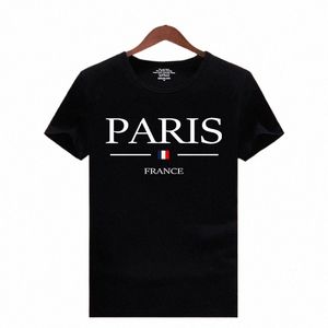 2023 Gloednieuwe Mannen Zomer Parijs Letters Print Y2k T-shirt Mannelijke Korte Mouwen Luxe Tees Kleding Losse Pure Cott soft Tops T9fp #