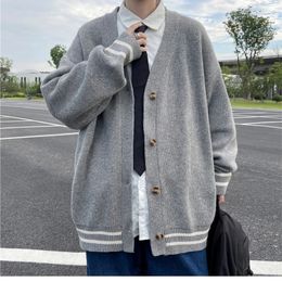 2023 cárdigan Retro británico suéter coreano Harajuku suéter de punto académico ropa informal estilo Hip Hop prendas de punto sueltas Tops 240116