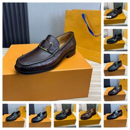 2023 Chaussures habillées d'affaires Marque de mode Designer Élégant Mariage formel Chaussures en cuir véritable Hommes À lacets Bureau Oxfords Mocassin Homme Taille 38-45 Taille 38-45