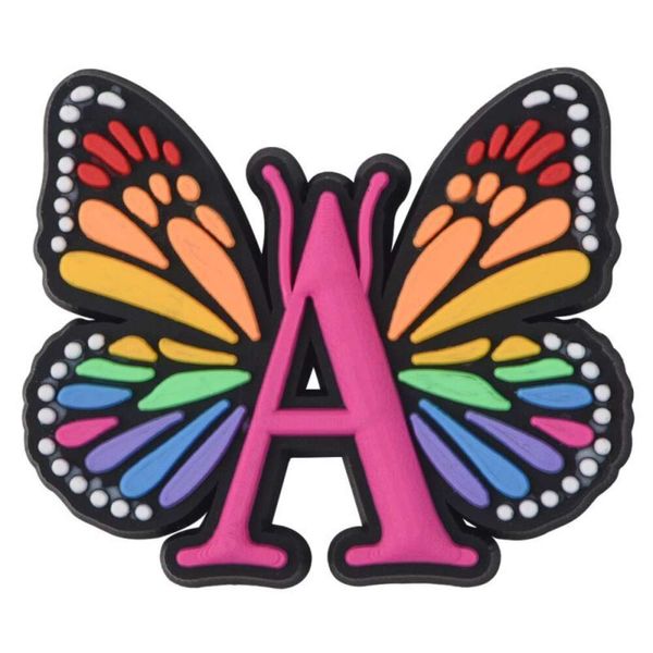 2023 Butterfly Letter Clog Charms Wholesale Shoe Decoration Accessoires Custom Designer Charms