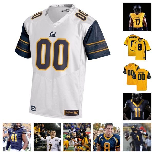 Maillot de football doré de Californie 2023 7 Brian Hightower 21 Byron Cardwell 10 Sergio Allen 81 Marquez Dortch 4 Justin