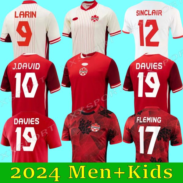 2024 Canadá Jerseys Men Kids Kit Women UNIFORMS Equipo nacional Davies J.David Larin 24 25 Ugbo Cavallini Millar Eustaquio Fraser 2024 Camisa de fútbol T Home Away