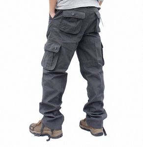 2023 Pantalon cargo Hommes Six poches Tactique Militaire Pantalon droit Pantalon Salopette Zipper Casual Cott Pantalon Homme Vêtements G3xw #