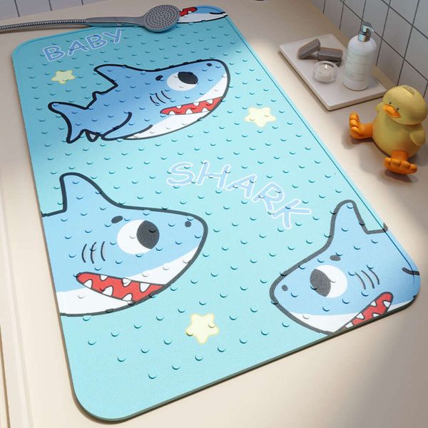 Tapis de sol antidérapant pour salle de bain, dessin animé, ventouse de pied, étanche, salle de douche, baignoire en Pvc, 2023