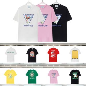 2023 Casablanc 23ss Designer T-shirts Print Heren Casual Dames Losse Casablacncas Shirt Korte Mouwen Katoenen T-shirt Hoge Kwaliteit Tees A003