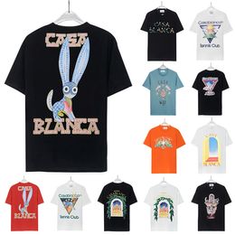 2023 Casablanc camisa 23ss diseñador camisetas imprimir para hombre camisa casual para mujer suelta casablacncas camisa manga corta camiseta de lujo camisetas de alta calidad