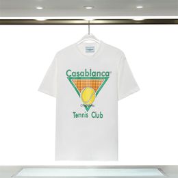 2023 Casablanca Mens T-shirts Womens Designer T-shirts Casablanca imprimé t-shirts 100% coton Mode homme T-shirt Anti-Pilling Top Quality US Size s-2xl
