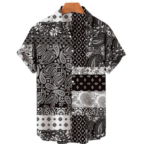 2023 chemise de fleurs de noix de cajou masque décontractée mode hawaïen revers hd imprime en vrac top en gros 240415