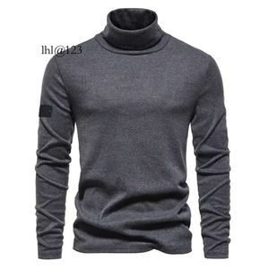 2023 T-shirt basique décontracté simple mode modal col haut Lon automne hiver hommes pur coton couleur unie Sli D vente en gros 2 pièces 10% de réduction