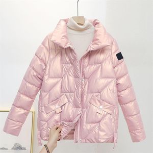 Manteau rembourré en coton décontracté pour femmes, version coréenne, court, ample, manches longues, col montant, co263b, 2023