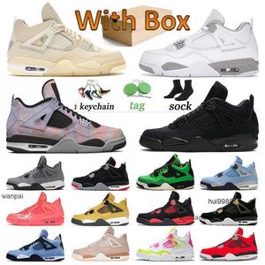 2023 Casual Jumpman 4 4s Scarpe da basket Sport Uomo Red Thunder New Bred Black Cat Sail Shimmer Bianco Oreo Sneakers Zen Master Infrared Manila JORDON JORDAB