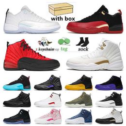 2023 Casual Heren Basketbalschoenen Jumpman 12 12s XII Nieuwe Sneakers FIBA Low Easter OvO Royalty Trainers Stone Blue Dames Super Bowl Twist Sports Flu Game JORDON jordam