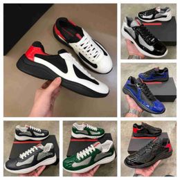 2024 Casual Runner Sportschoenen Amerika Cup Low Top Sneakers Schoenen Heren Fashion Rubber Sole Fabric Lederen Mens Groothandel korting Trainer met doos