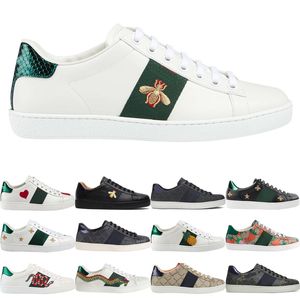 2023 Chaussures Casual Ace Tiger Bee Snake Designer Sneakers Femmes Chaussures Baskets Sport Brodé Blanc Vert Rouge Stripes Sneaker Unisexe Marche Hommes Femmes