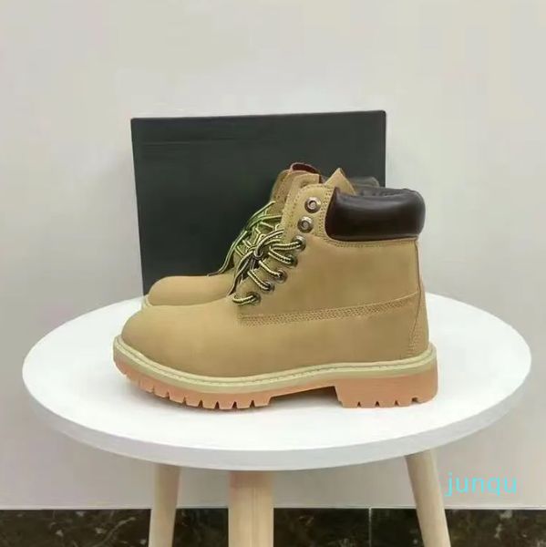 2023 Casual Chaussures Designer Cheville Plate-Forme Terre Bottes Hommes Femmes En Cuir Botte D'hiver pour Cowboy Jaune Rouge Noir Randonnée Travail Baskets De Moto