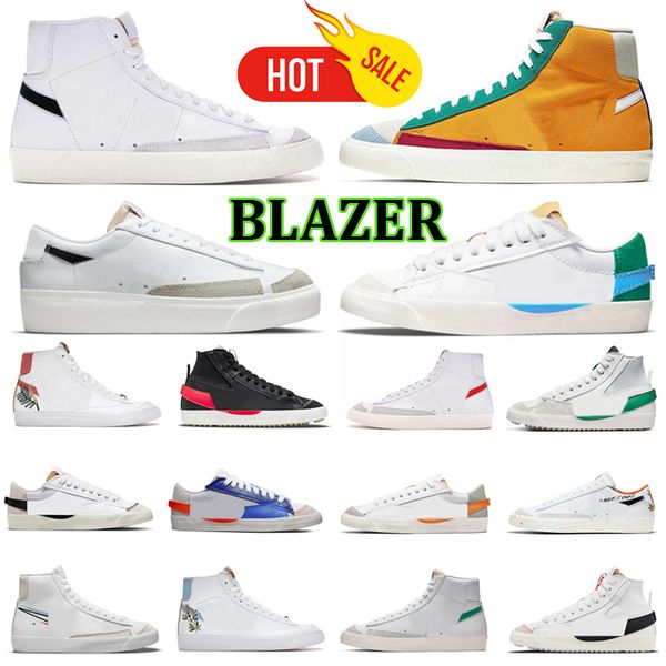 Livraison Gratuite Chaussures Casual OG Blazer Mid 77 Chaussures Baskets Vintage Blazers Chaussures Casual Hommes Femmes Noir Blanc Indigo Pomegranate Hommes Designer Chaussures De Plein Air