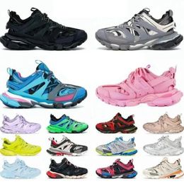 2023 Zapatos casuales Triple S Track 3.0 Zapatillas de deporte Transparente Suela de cristal de nitrógeno Zapatos para correr para hombre Entrenadores para mujer Negro Blanco Verde Tamaño 35-45