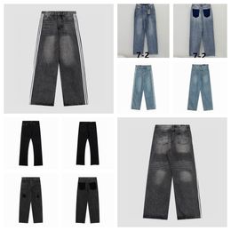 2023 Casual streetwear slank fit distressed jeans mannen brief Jean Pants trendy dance club toursers mode bodems denim hoge kwaliteit