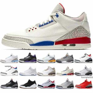 2023 Cement Black 3 Zapatillas de baloncesto Cool Grey court purple Infrared 23 Georgetown Trainers Fragment Rivals Hombres Mujeres 3s Red Men Women SportsJORDON JORDAB