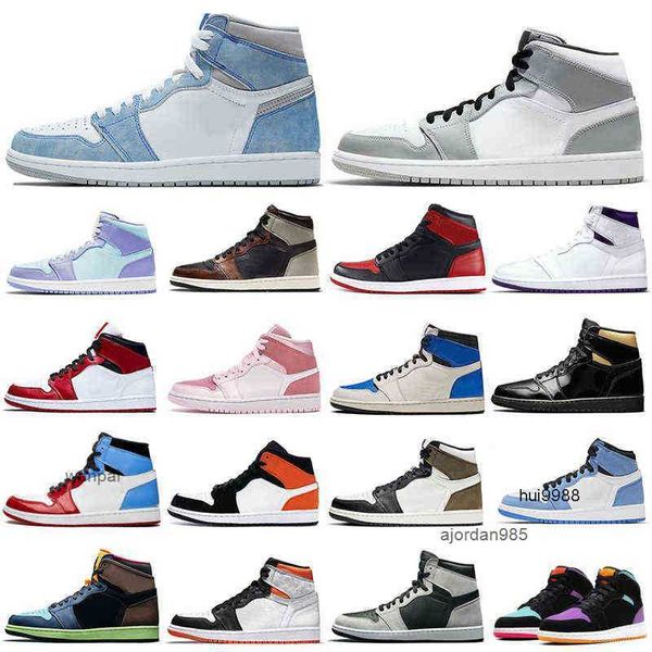 2023 Moins cher 1s hommes chaussures de basket-ball 1 Université Bleu Obsidienne Ombre Lumière Fumée Gris femmes hommes formateurs baskets de sport Marche Jogging JORDON JORDAB