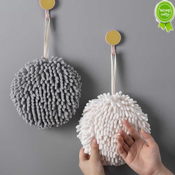 2023 essuie-mains Chenille cuisine salle de bain essuie-mains boule avec boucles de suspension serviettes en microfibre absorbantes douces à séchage rapide