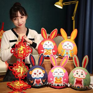 2023 chinesische Sternzeichen Fortuna Kaninchen Neue Jahr Tang Anzug Cute Bunny Wohnkultur Stofftier Kreative Ornament Besonderes Geschenk Für kinder