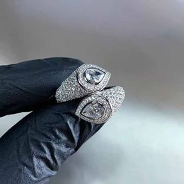 2023 Choucong Eheringe Luxusschmuck 925 Sterling Silber Wassertropfen 5A Kubikzircon Pavé CZ Diamant Edelsteine Handgemacht Party Frauen Verlobungsband Ring Geschenk