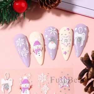 2023 Christmas 5d Autocollants à ongles Hiver Self adhésif Slider Gol Floke Small Bell Decals Deco Ongles Nail Art PP5D-K263