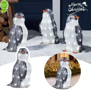 2023 décoration de jardin de noël lumière pingouin acrylique 50 lampe à LED pieu décor de noël 2023 réveillon du nouvel an fête décor de cour nouveau