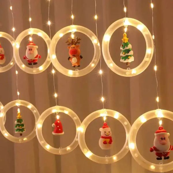 2023 Lumières de Noël LED Fournitures de décoration Lumières d'arbre de Noël Ornement de Noël Navidad Rideau lumineux suspendu String i1020 JJ 11.1