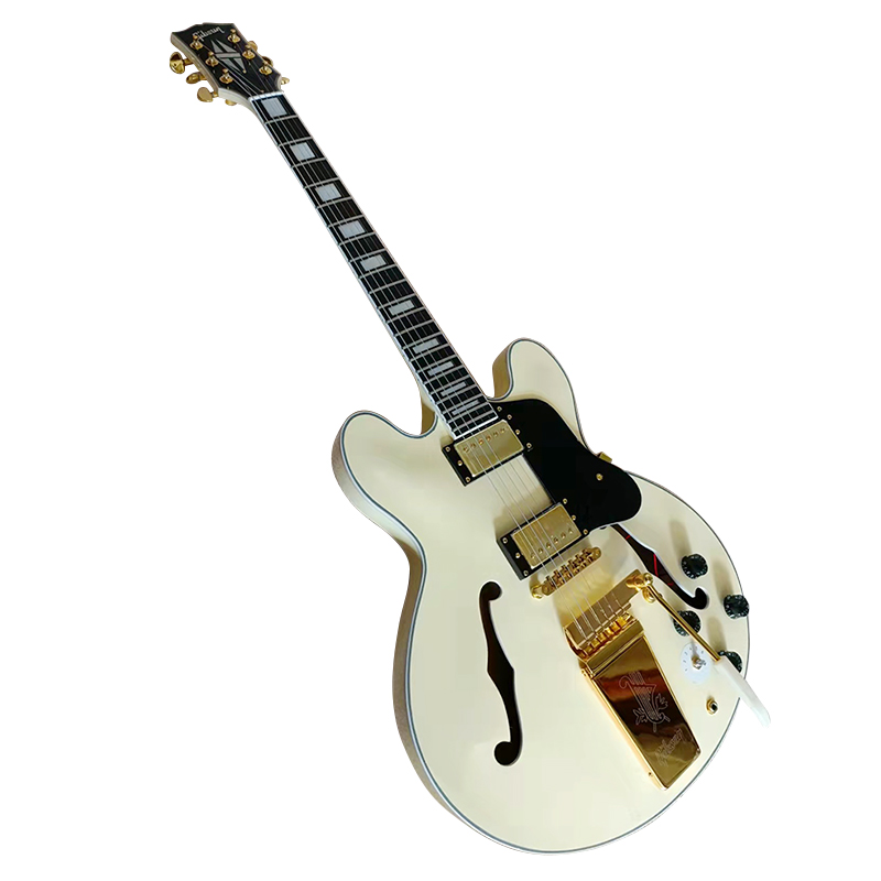 2023 Guitarra eléctrica de marca clásica, sistema de vibrato rockero de jazz hueco Hollow, timbre completo, entrega gratuita a casa.