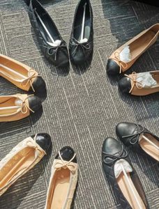Sandalia de diseñador marca París CCity back ballet flats zapato para mujer primavera acolchado cuero genuino resbalón en bailarinas para mujer punta redonda zapatos de vestir para mujer