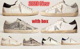 2023 Classic Designer Nieuwe casual schoenen doen oud vies Goud Super Goose Star Italiaans merk Super Dirty schoenen Star Luxe vuile lovertjes wit doen met doos sneakers schoenen