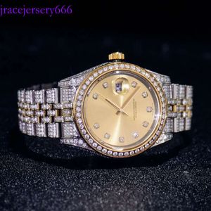 2023 Classic Hip Hop Jewelry Gold Pave Iced Out VVS Moissanite Diamond Waterdichte Men Quartz Watches