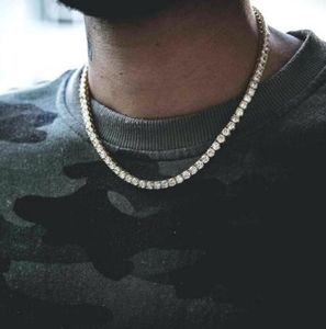 2023 Klassieke hiphop heren ketting sieraden kettingen rond geslepen tennis ketting lange ketting heren sieraden rose gouden kettingen