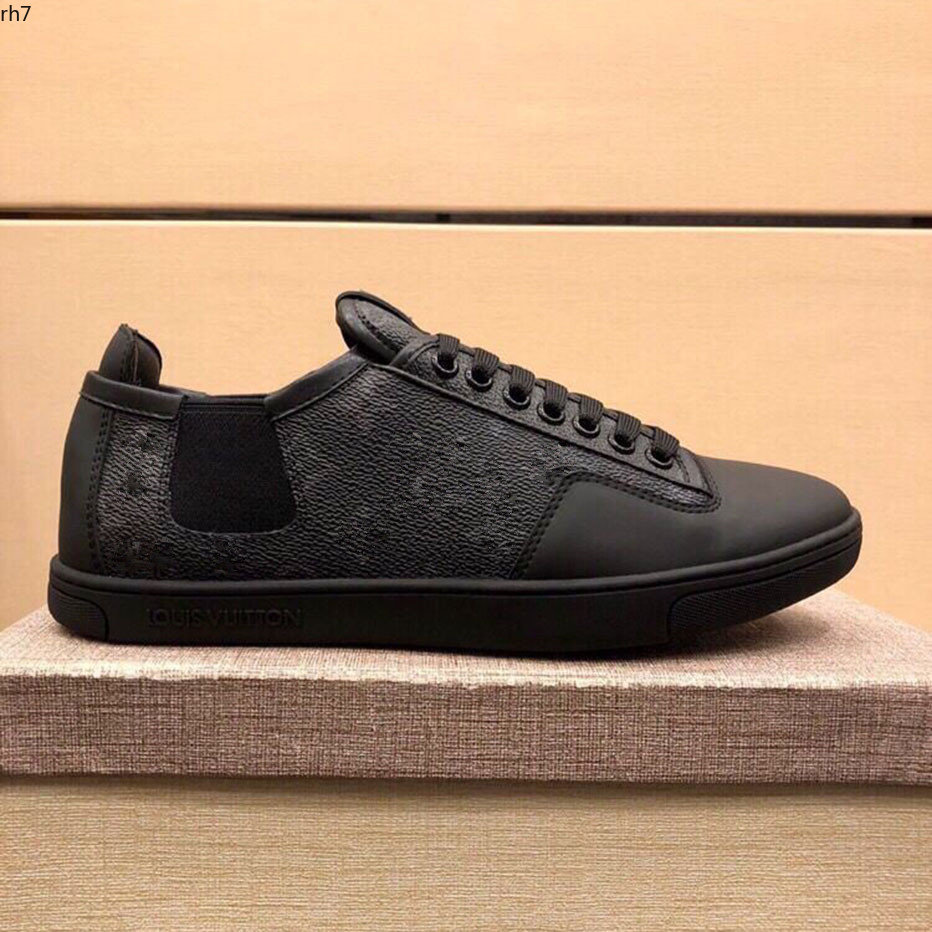 2023 Klasik Erkekler Tasarımcı Ayakkabıları Dantel Yukarı Siyah Kahverengi Moda Lüks Baskılı Erkek Spor Ayakkabı Trainers Ayakkabı KMKJ RH7000004