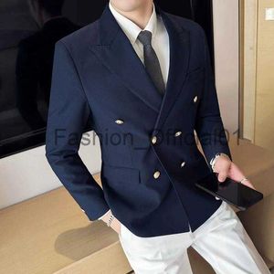 2023 Classic Mens Jacket Double Breasted Groom Weddos Tuxedos Business Blazer Blazer Social Club Outfits Suit Coat X0814