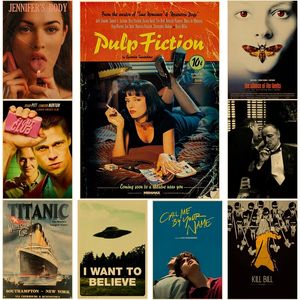2023 Classic Movie Metal Painting Hot Film Series Retro Poster Pulp Fiction Jennifer's Body Kill Bill Home Bar Movie Theater Decor Art Wall Paintings